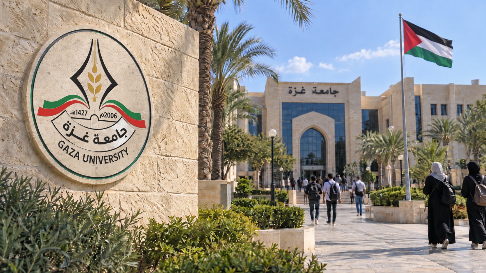 بانر الموديل التعليمي الإلكتروني لجامعة غزة — تعليم حديث، إدارة متطورة، تجربة تعليمية متكاملة.